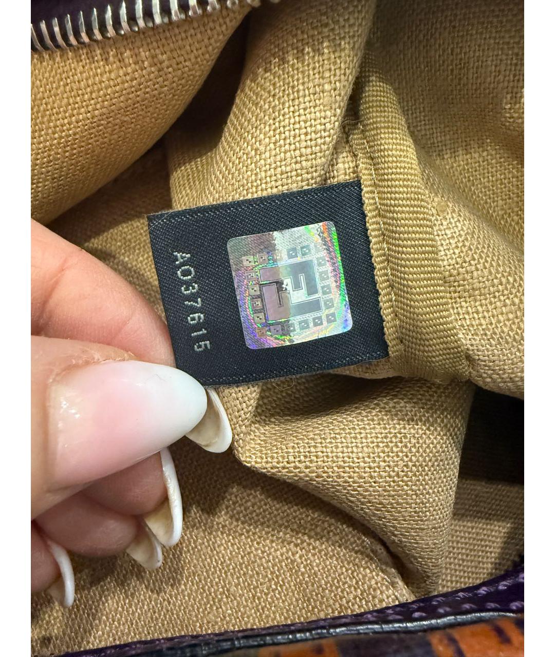 FENDI Хаки сумка с короткими ручками, фото 6