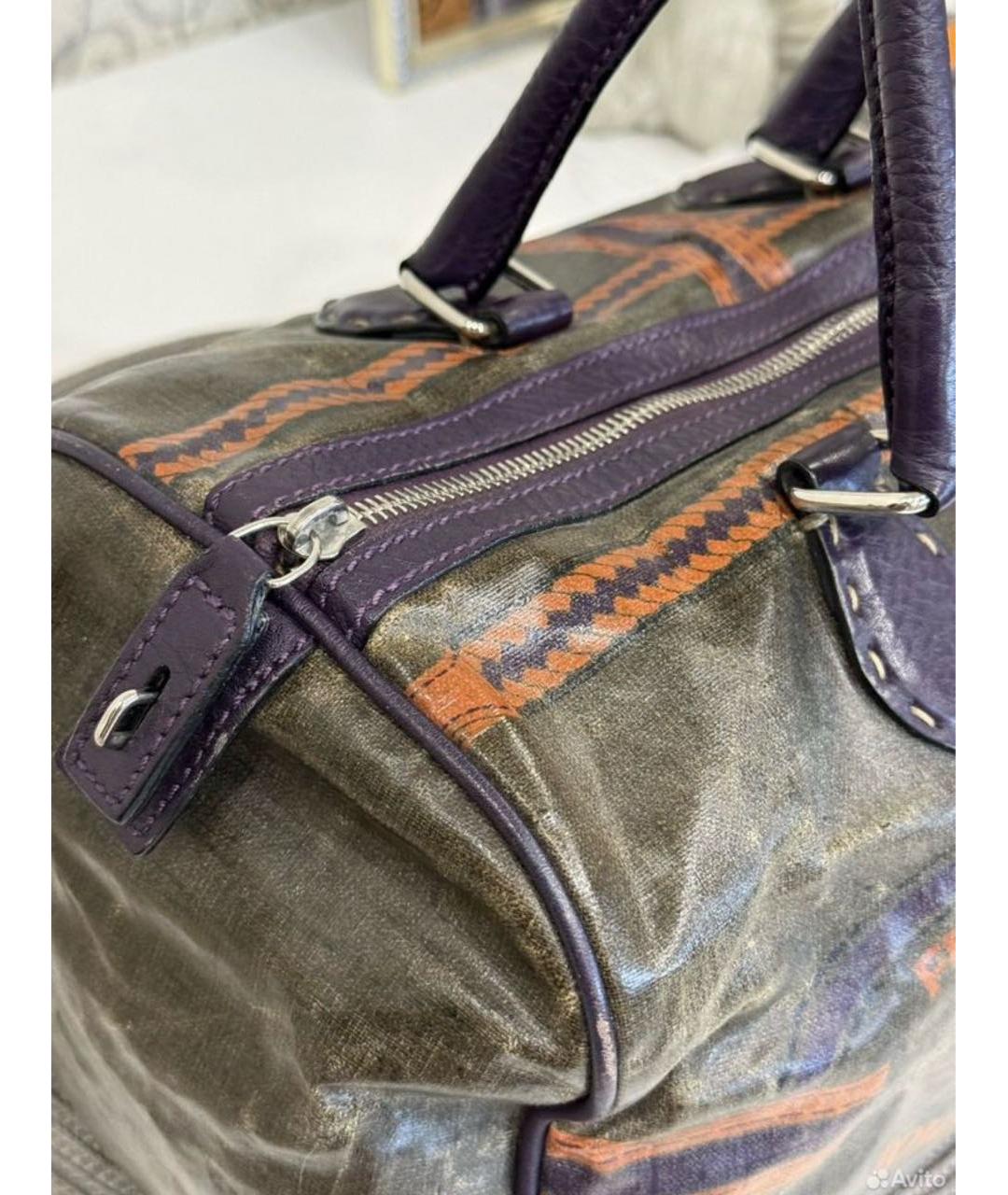 FENDI Хаки сумка с короткими ручками, фото 4