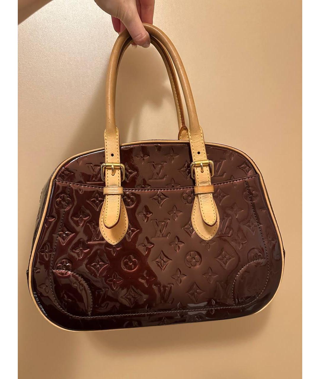 LOUIS VUITTON Бордовая сумка с короткими ручками из лакированной кожи, фото 9