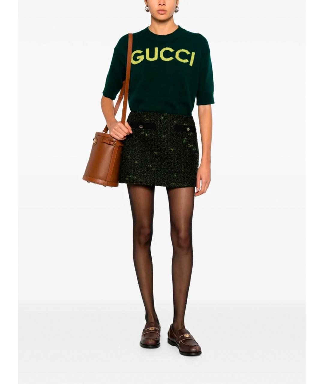 GUCCI Зеленый шерстяной джемпер / свитер, фото 2