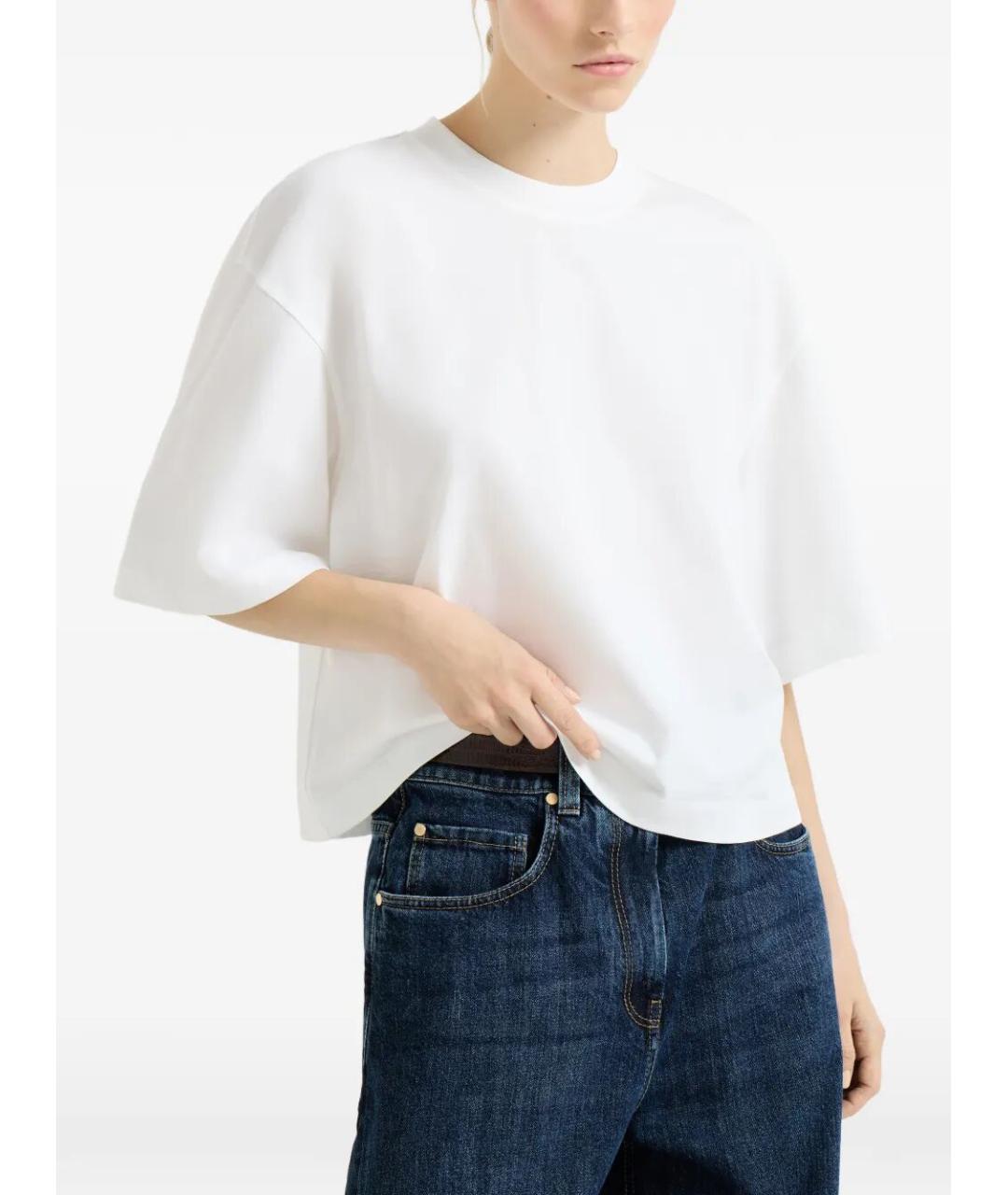 BRUNELLO CUCINELLI Белая хлопковая футболка, фото 2