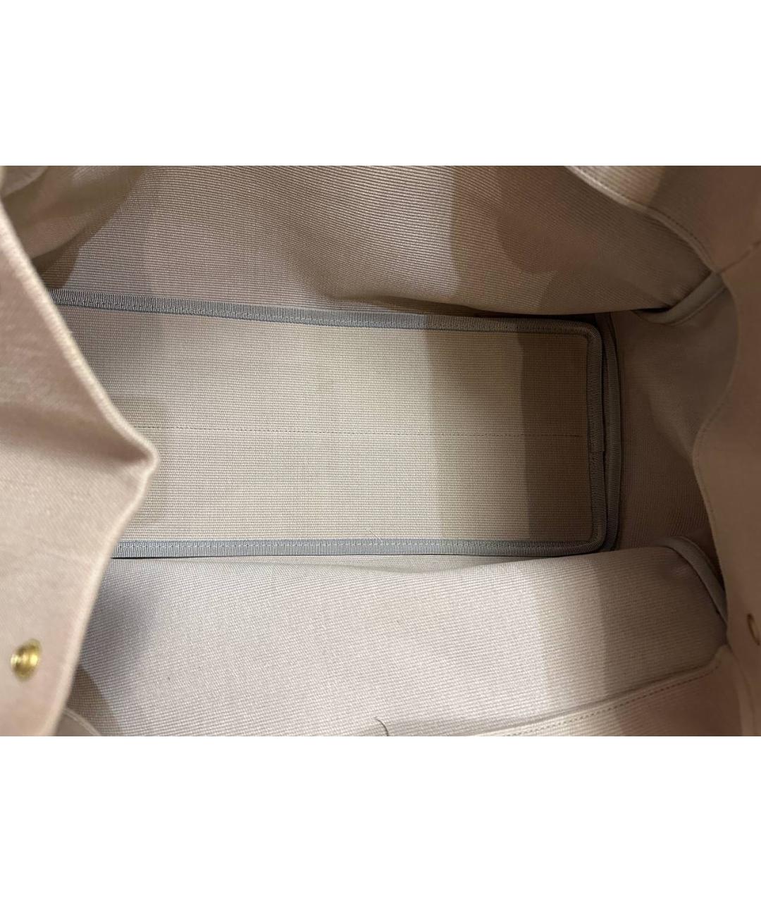 BOTTEGA VENETA Бежевая тканевая сумка с короткими ручками, фото 5