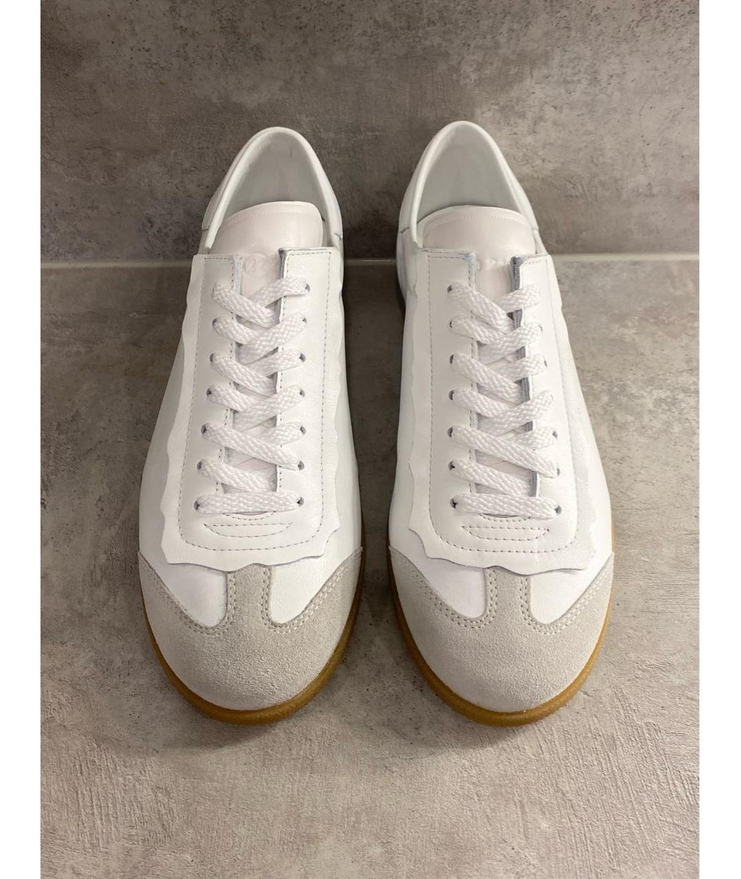 MAISON MARGIELA Белые кожаные кеды, фото 4