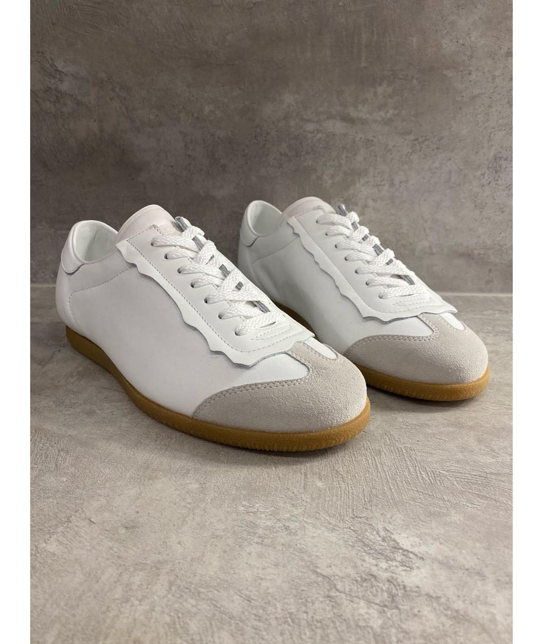 MAISON MARGIELA Белые кожаные кеды, фото 2