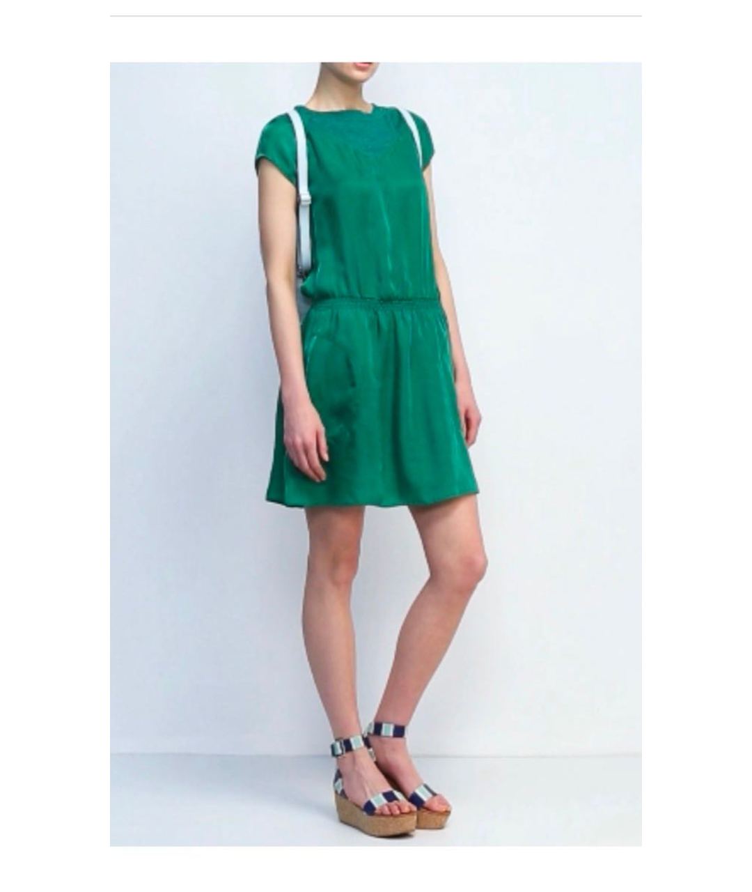 HUGO BOSS Зеленые вискозное повседневное платье, фото 8