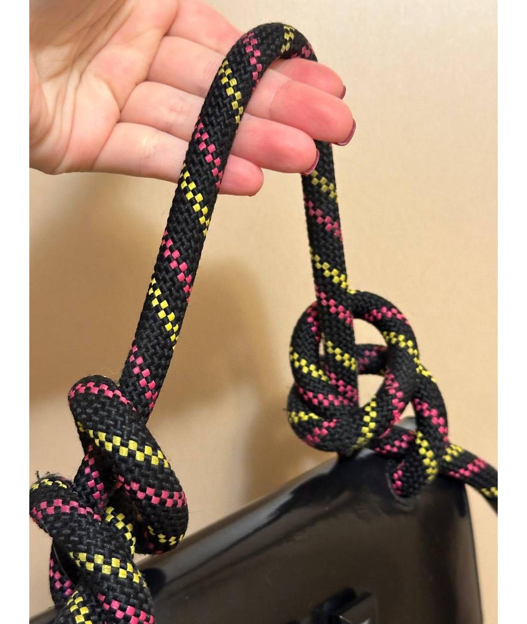 OFF-WHITE Черная деним сумка с короткими ручками, фото 6