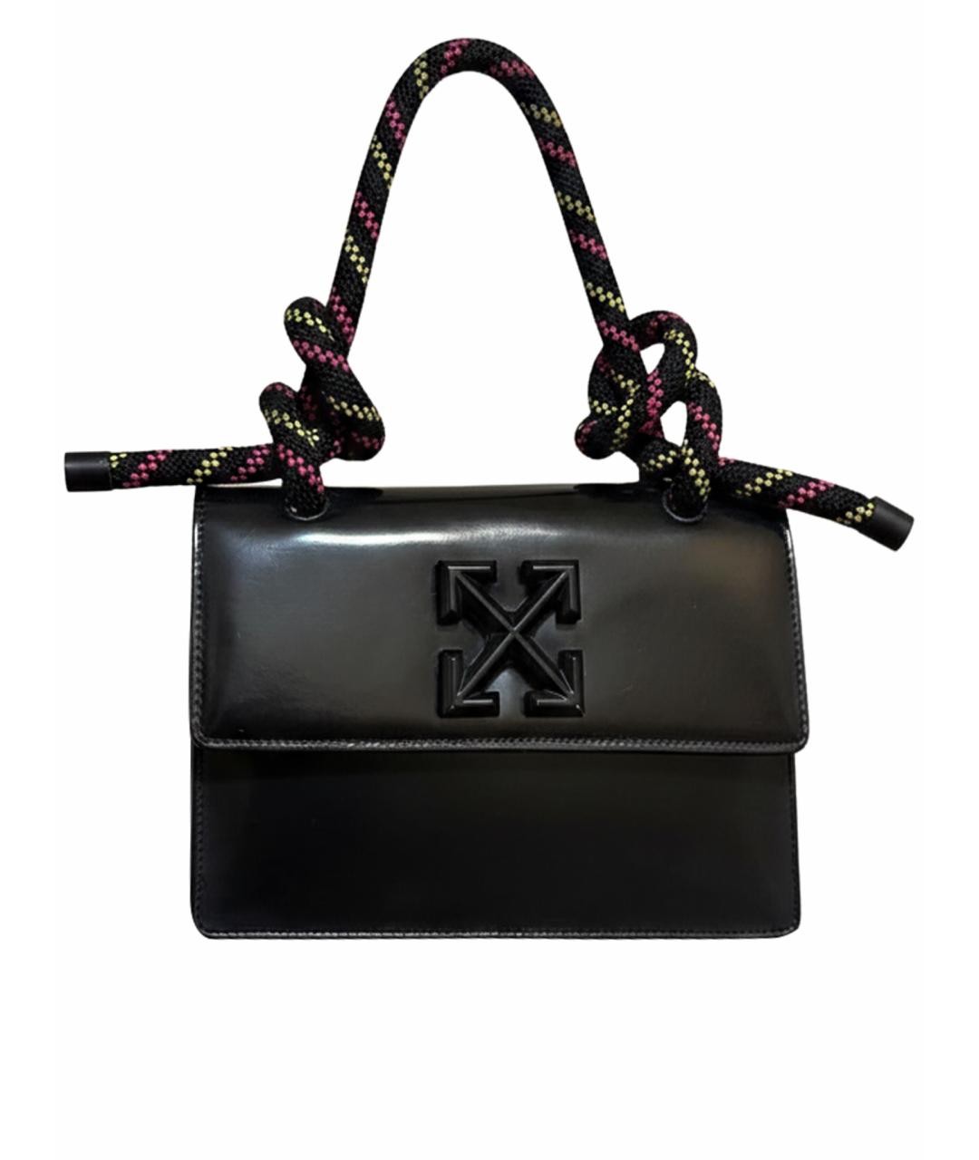 OFF-WHITE Черная деним сумка с короткими ручками, фото 1