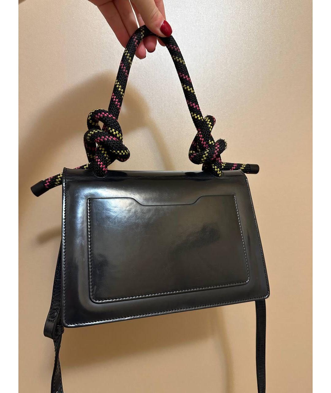 OFF-WHITE Черная деним сумка с короткими ручками, фото 4