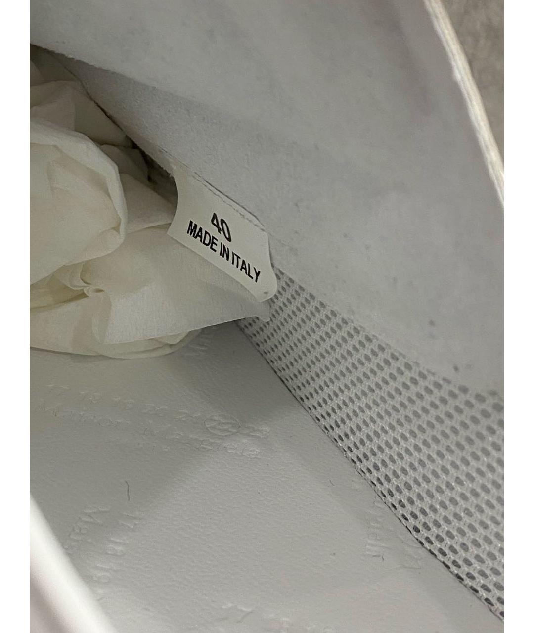 MAISON MARGIELA Белые кожаные низкие кроссовки / кеды, фото 8