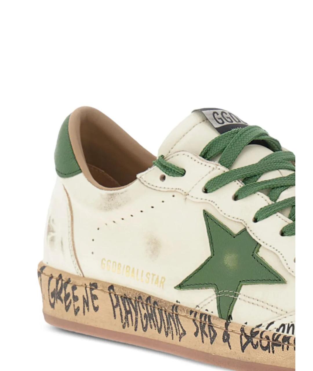 GOLDEN GOOSE DELUXE BRAND Бежевые кожаные низкие кроссовки / кеды, фото 4