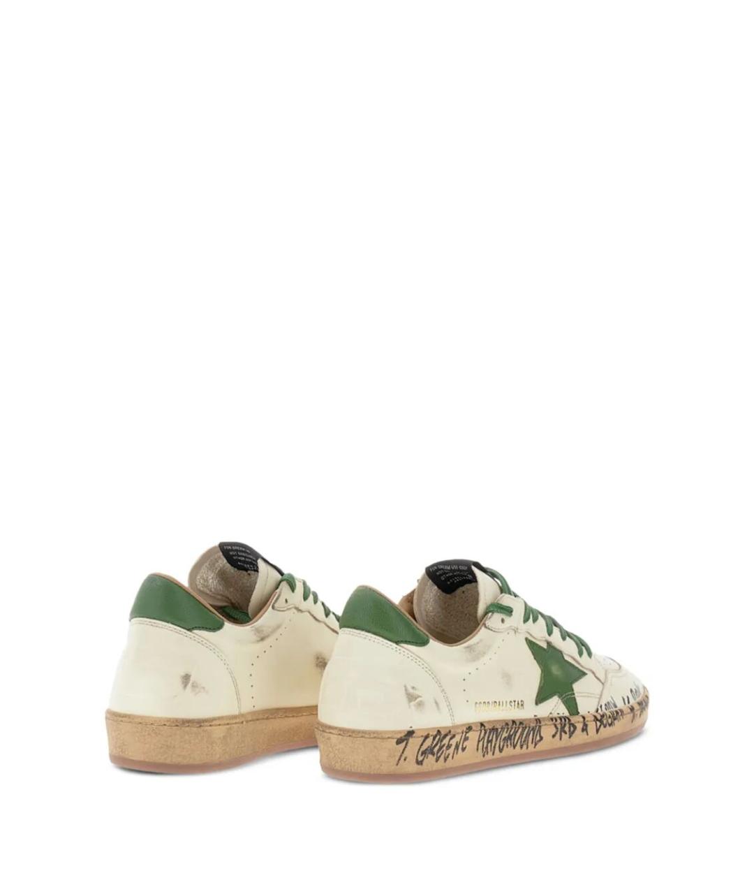 GOLDEN GOOSE DELUXE BRAND Бежевые кожаные низкие кроссовки / кеды, фото 3