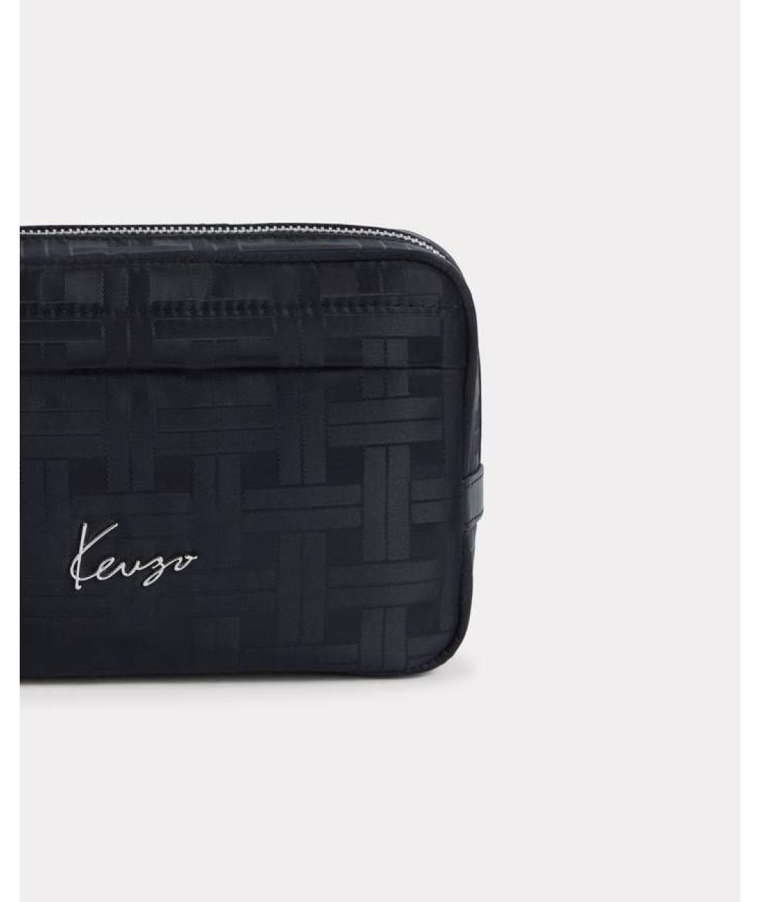 KENZO Черная тканевая поясная сумка, фото 3