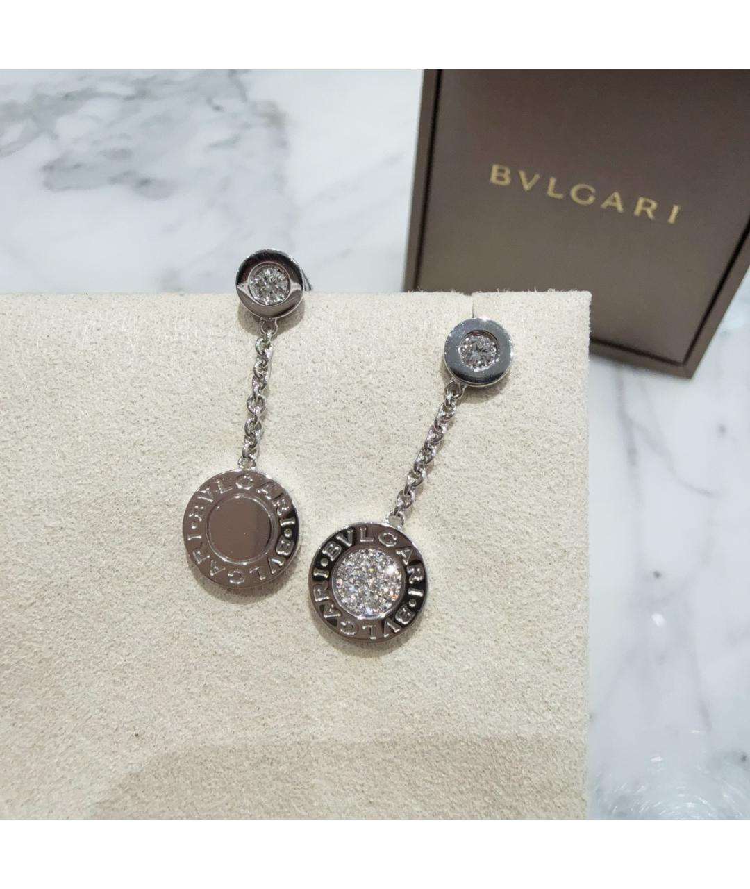 BVLGARI Серебряные серьги из белого золота, фото 4