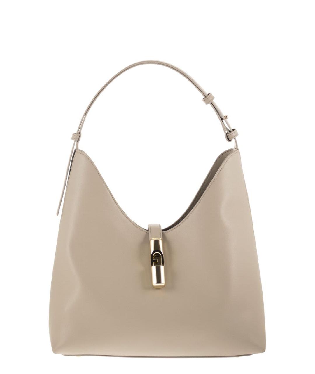 FURLA Бежевая кожаная сумка через плечо, фото 1