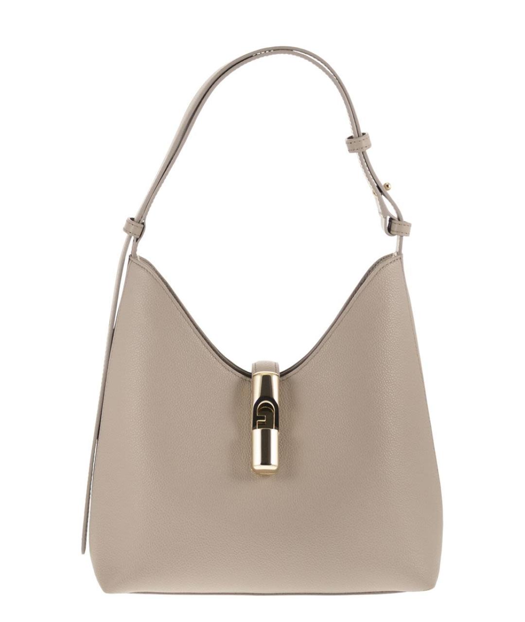 FURLA Бежевая кожаная сумка через плечо, фото 1