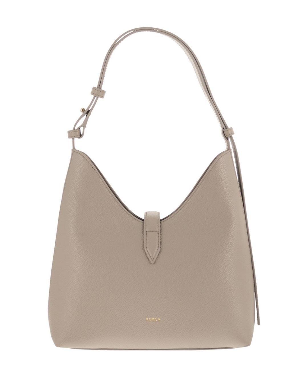 FURLA Бежевая кожаная сумка через плечо, фото 2