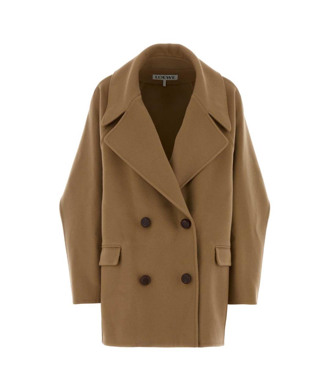 LOEWE Бежевое шерстяное пальто, фото 3