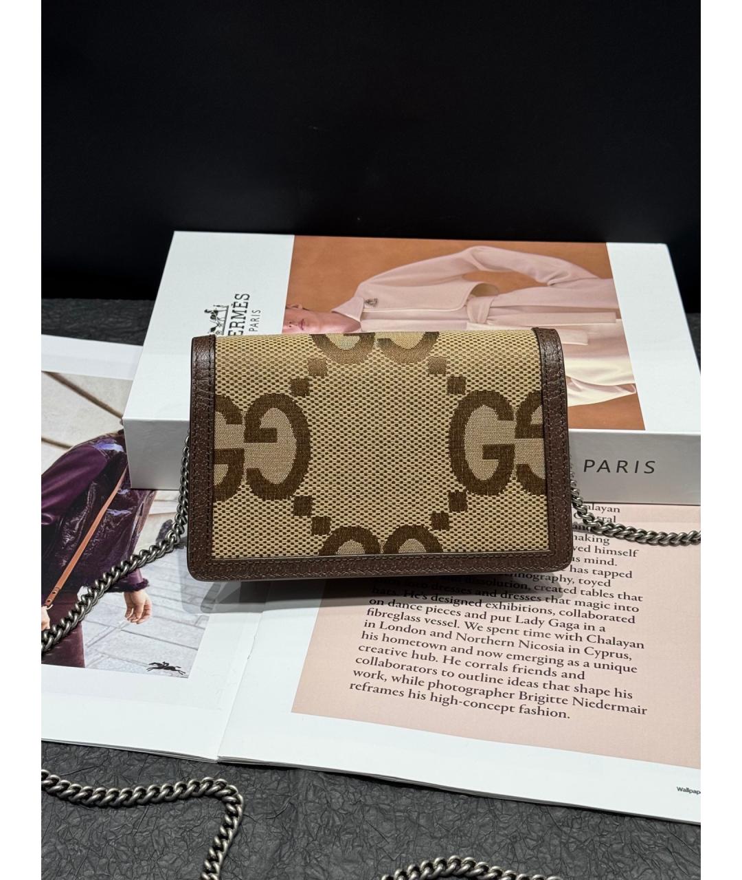 GUCCI Хаки кожаная сумка через плечо, фото 2