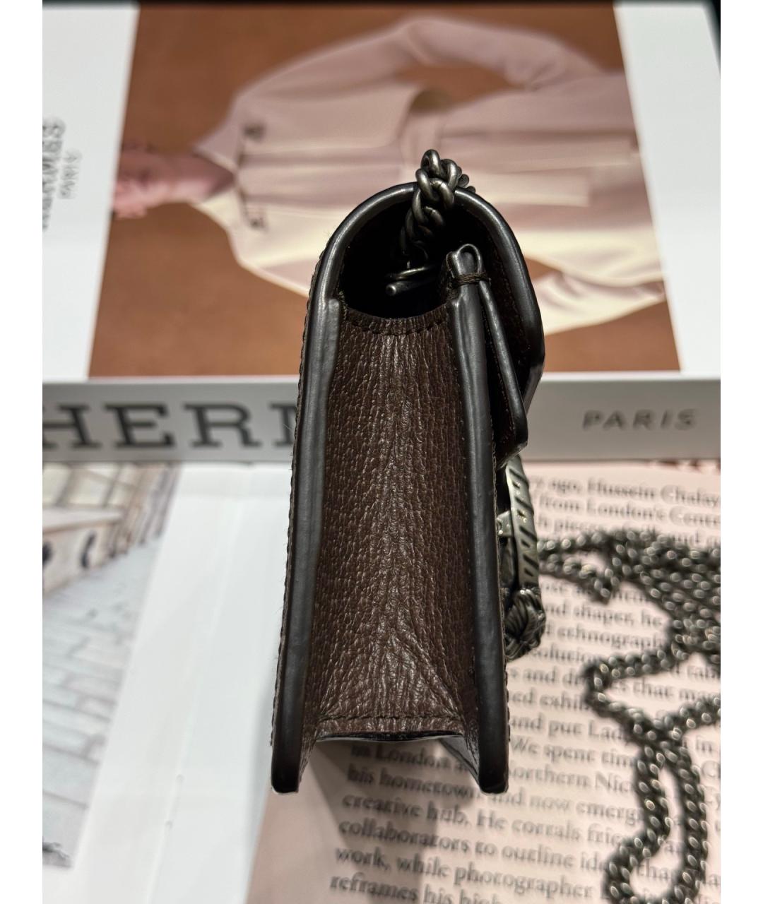 GUCCI Хаки кожаная сумка через плечо, фото 3