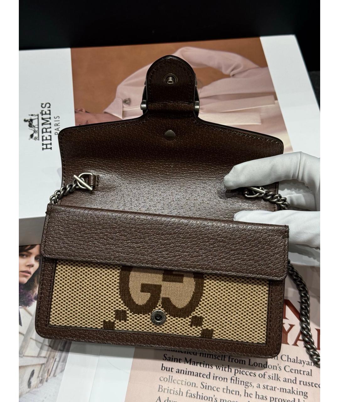 GUCCI Хаки кожаная сумка через плечо, фото 6