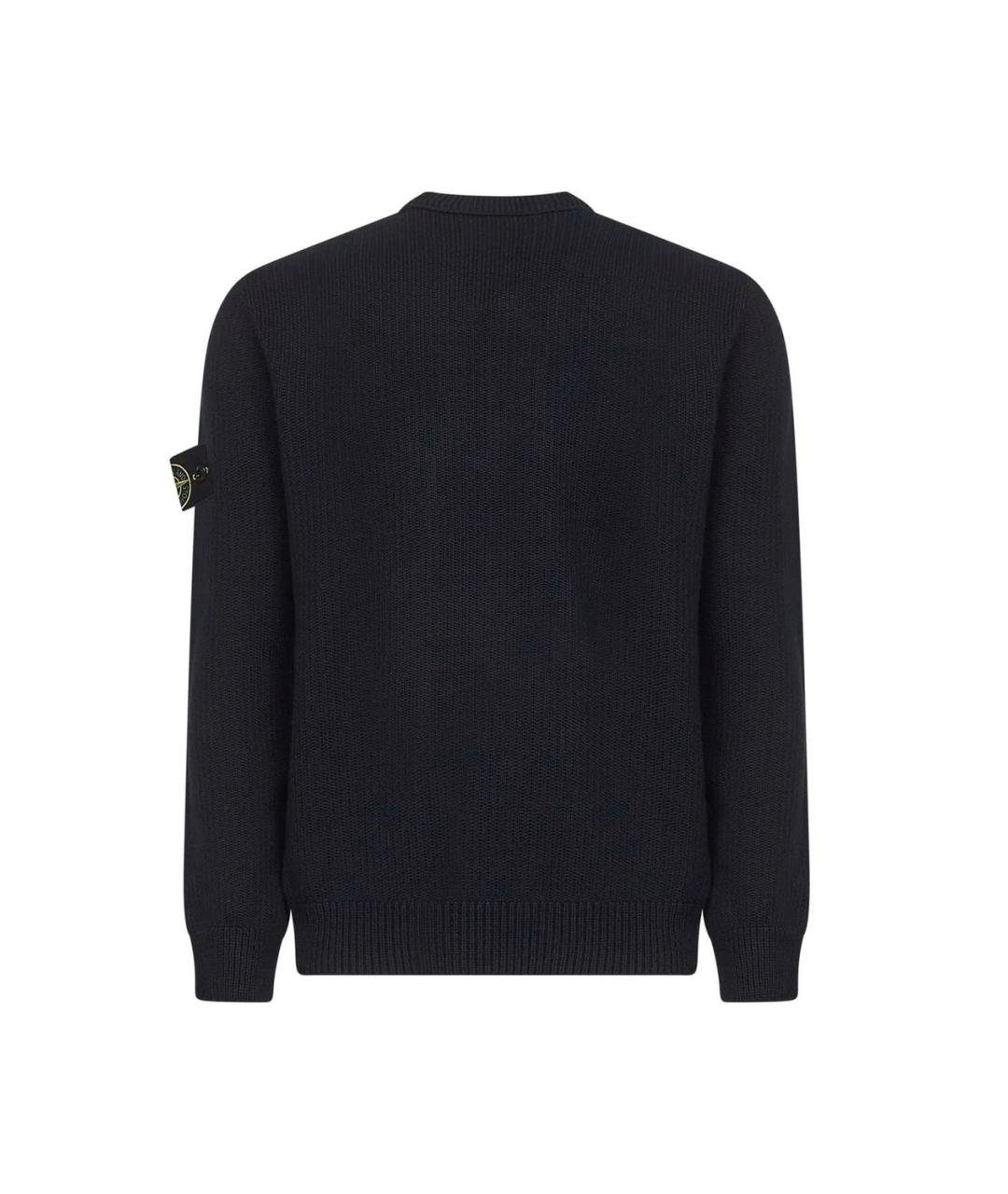 STONE ISLAND Темно-синий хлопковый джемпер / свитер, фото 2