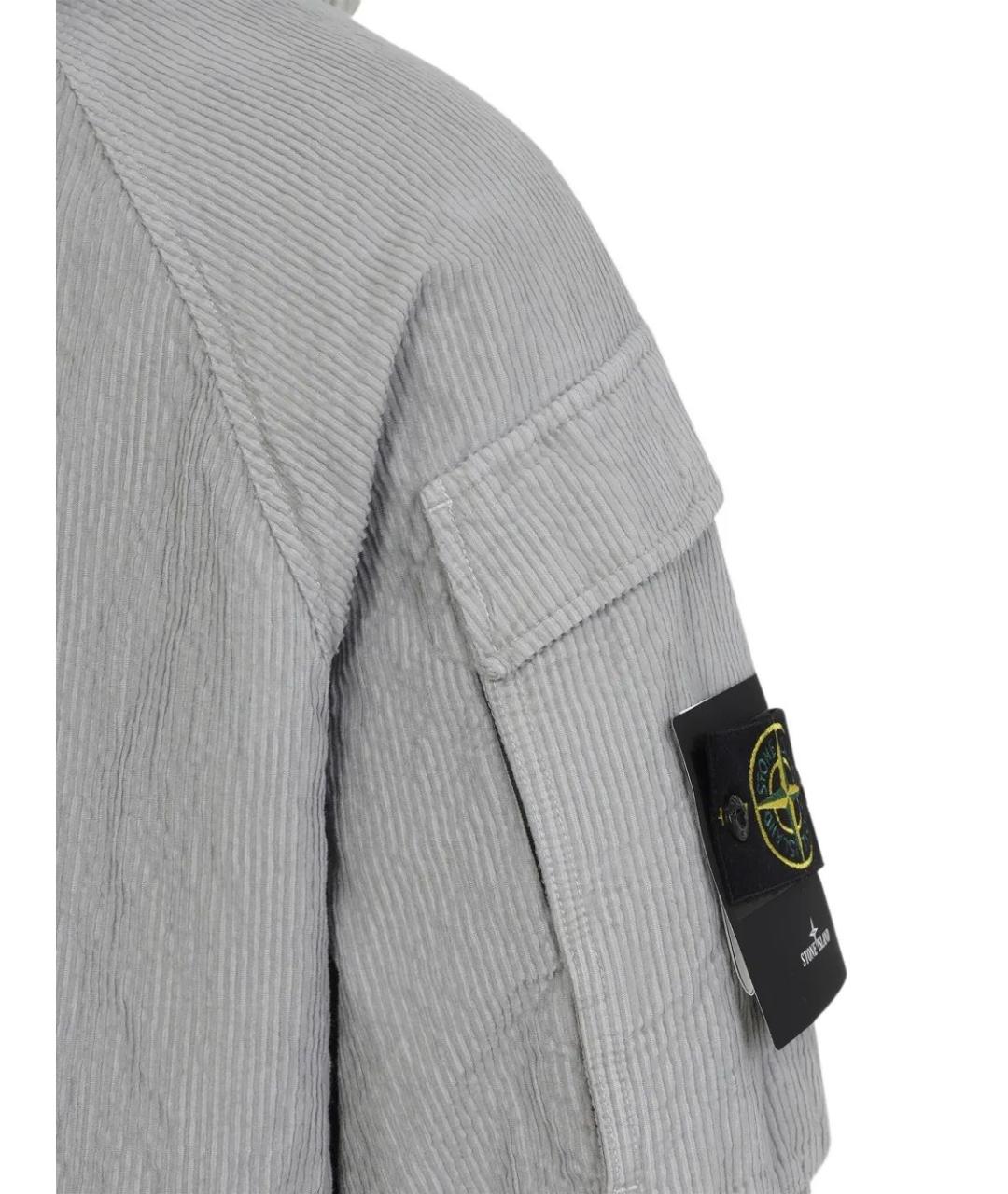 STONE ISLAND Серая хлопковая куртка, фото 3