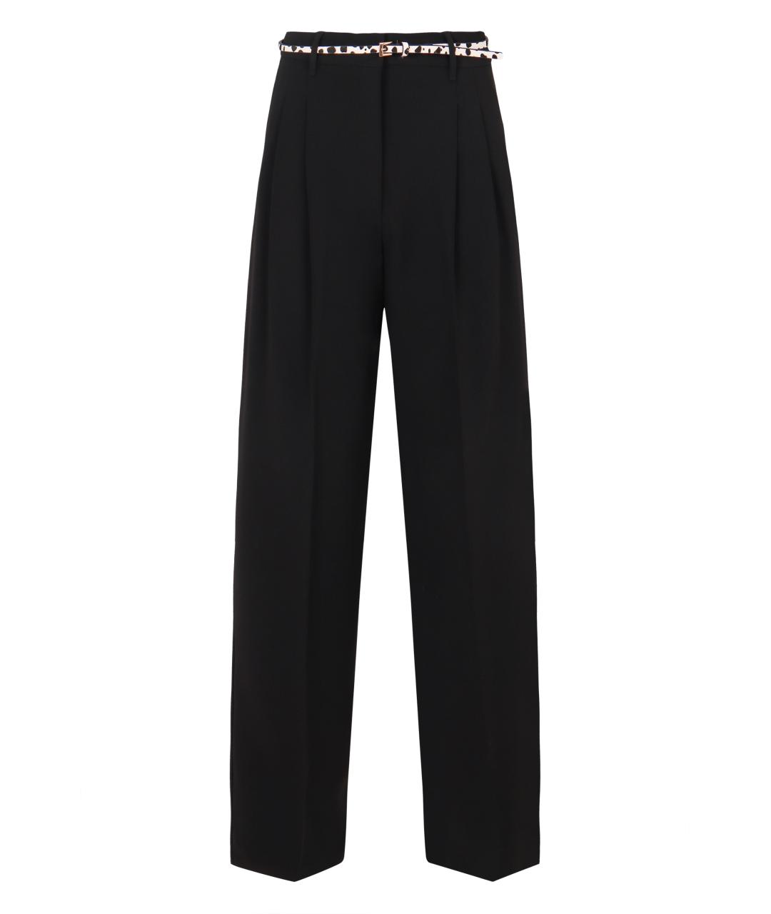 MAX MARA STUDIO Черные полиэстеровые прямые брюки, фото 1