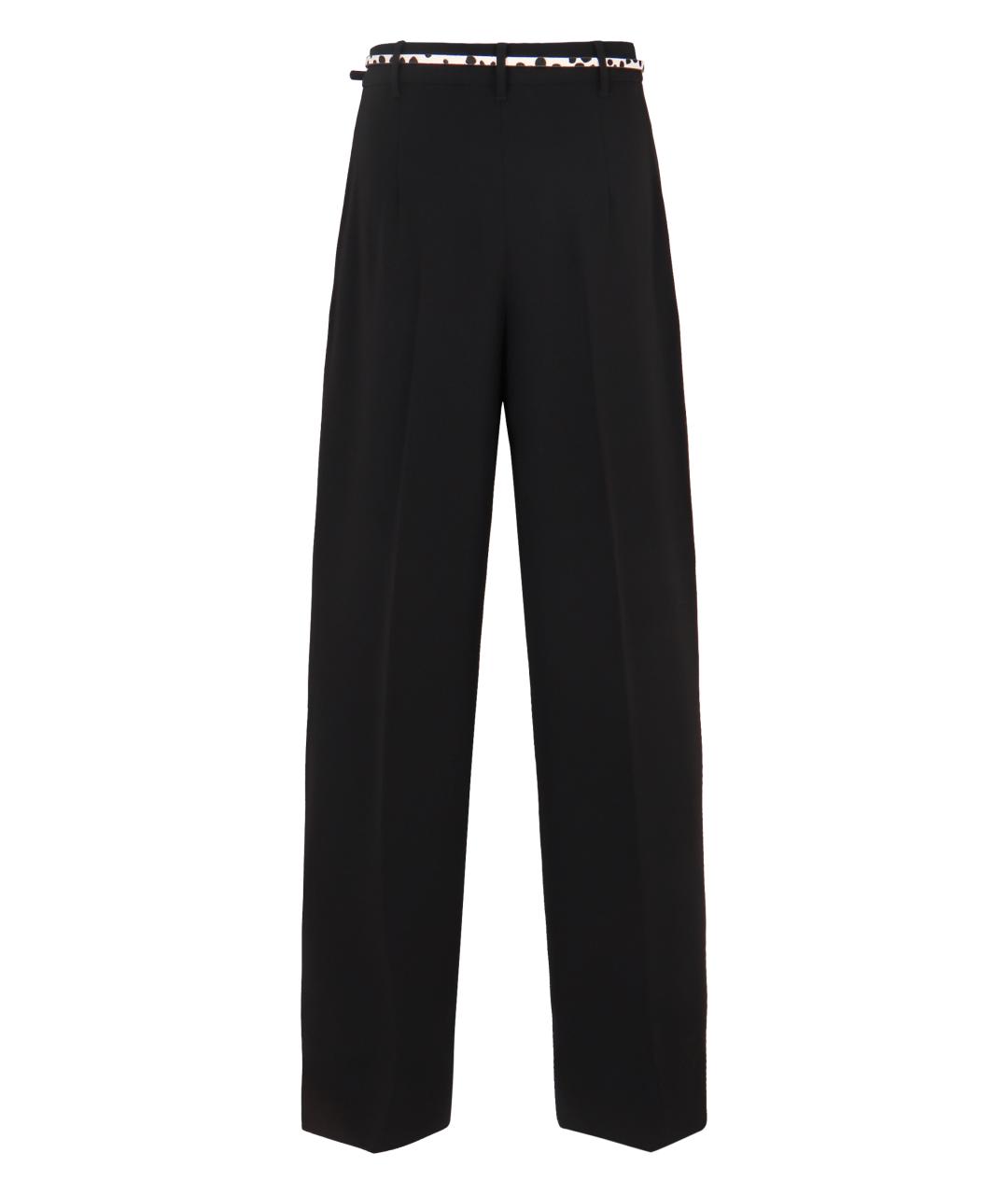 MAX MARA STUDIO Черные полиэстеровые прямые брюки, фото 2