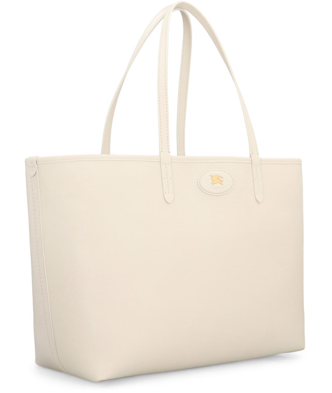 BURBERRY Бежевая тканевая сумка тоут, фото 2