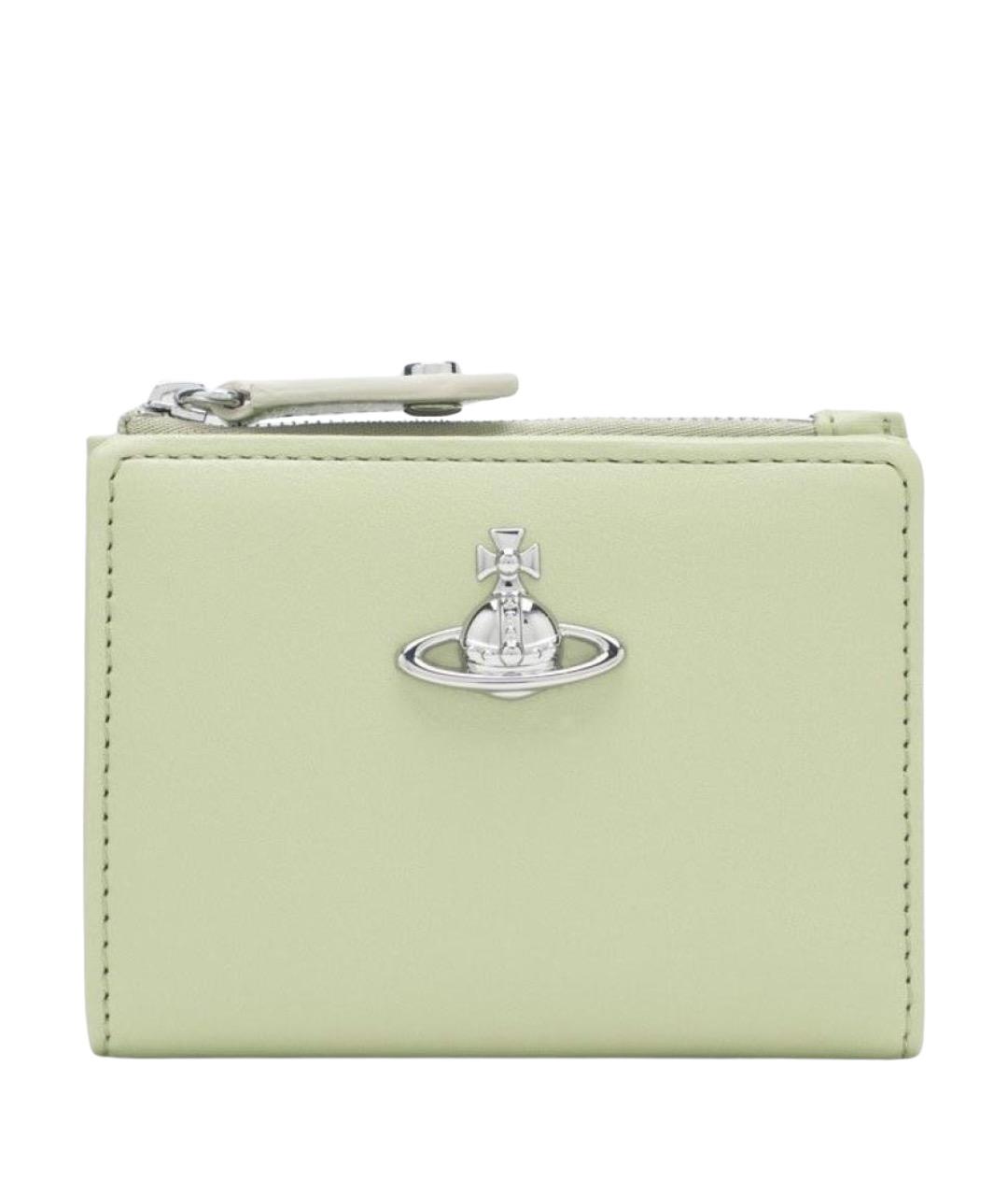 VIVIENNE WESTWOOD Зеленый кожаный кошелек, фото 1
