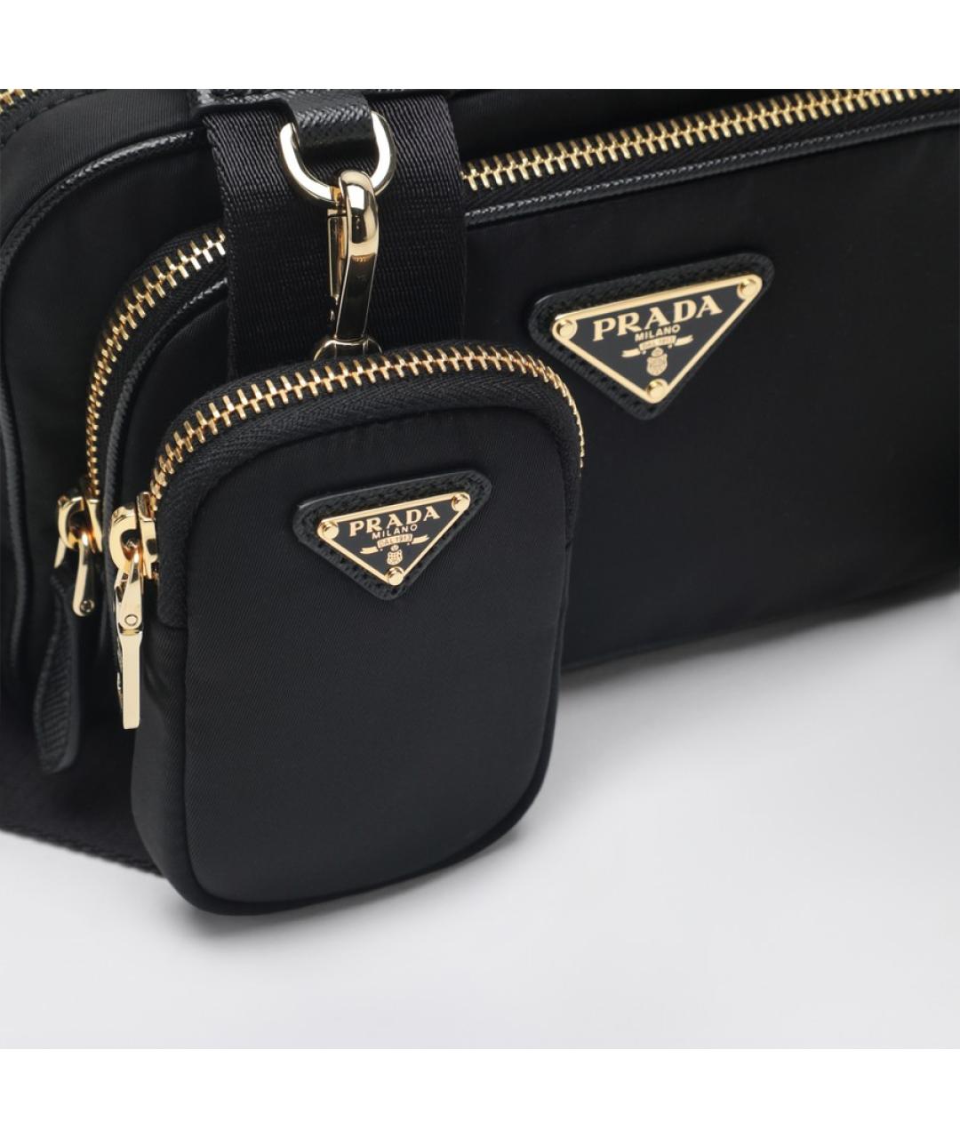 PRADA Черная синтетическая сумка через плечо, фото 6