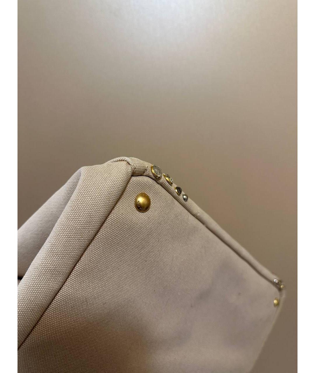 PRADA Бежевая хлопковая сумка тоут, фото 8