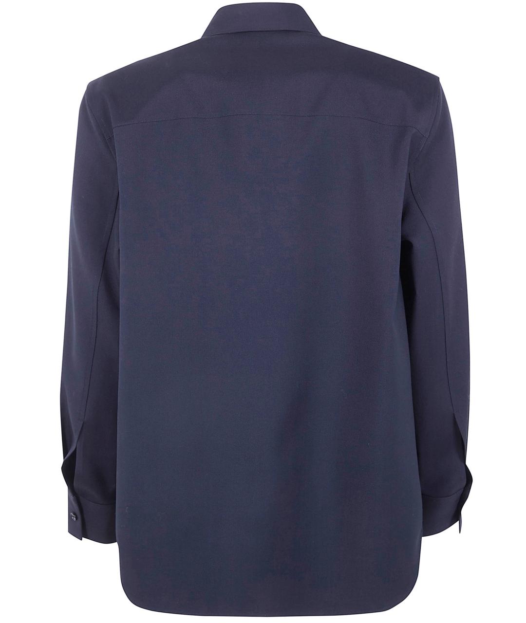 JIL SANDER Синяя шерстяная кэжуал рубашка, фото 2