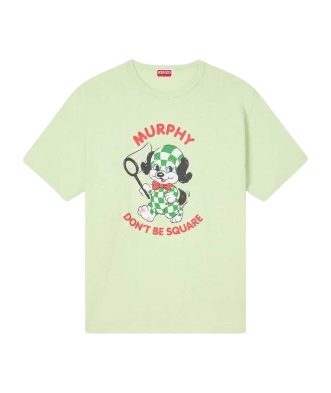 KENZO Зеленая хлопковая футболка, фото 1