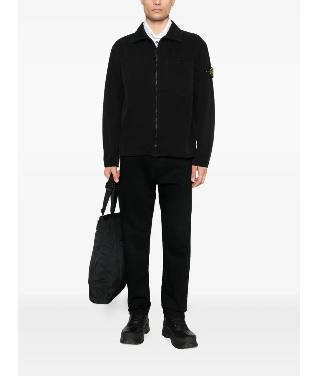 STONE ISLAND Черная хлопковая куртка, фото 2
