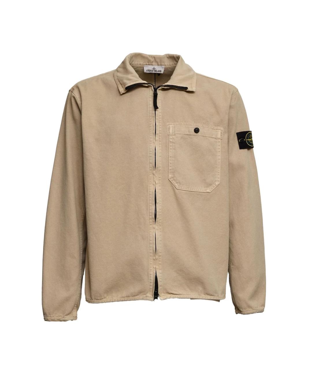 STONE ISLAND Бежевая хлопковая кэжуал рубашка, фото 1