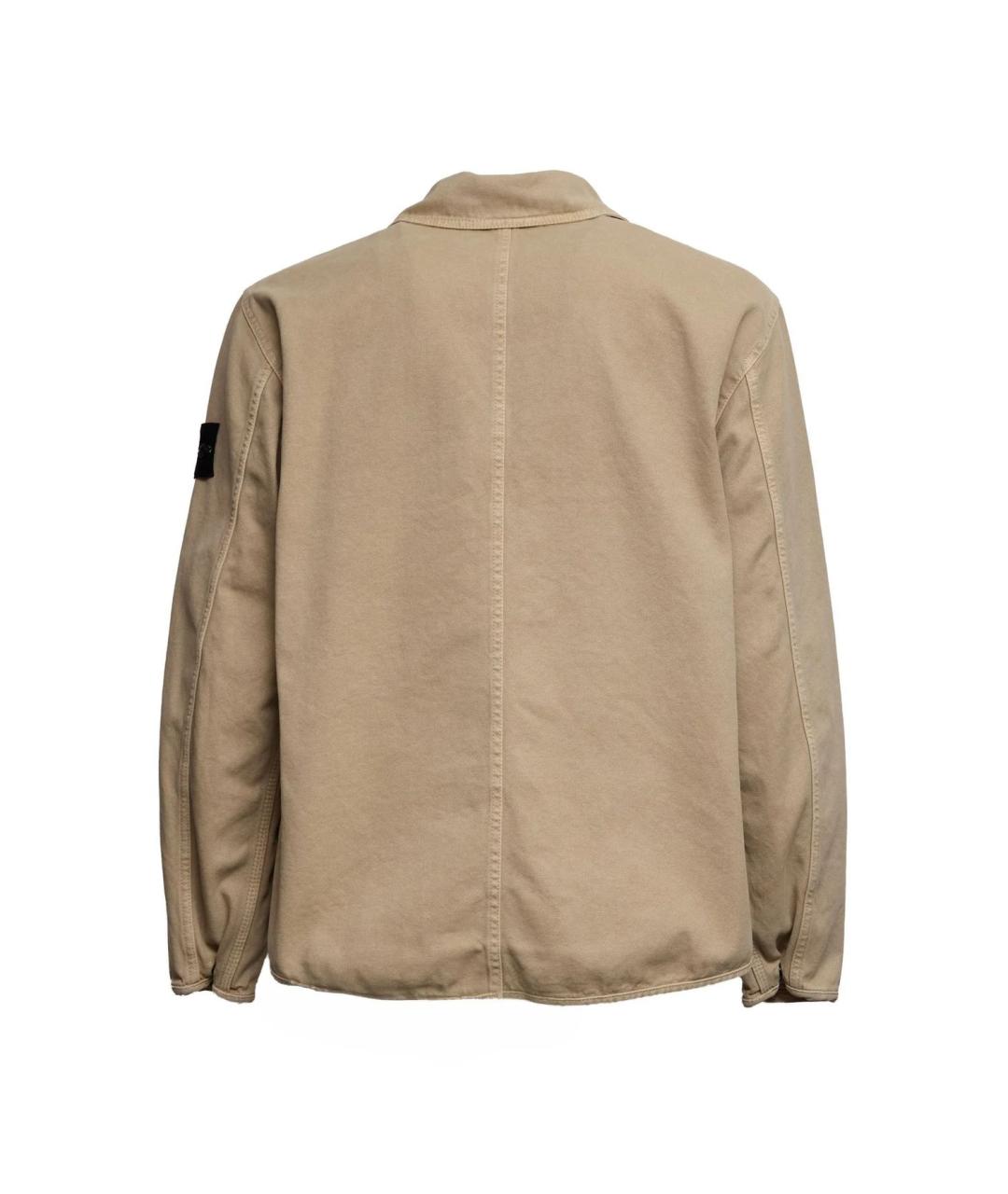 STONE ISLAND Бежевая хлопковая кэжуал рубашка, фото 2