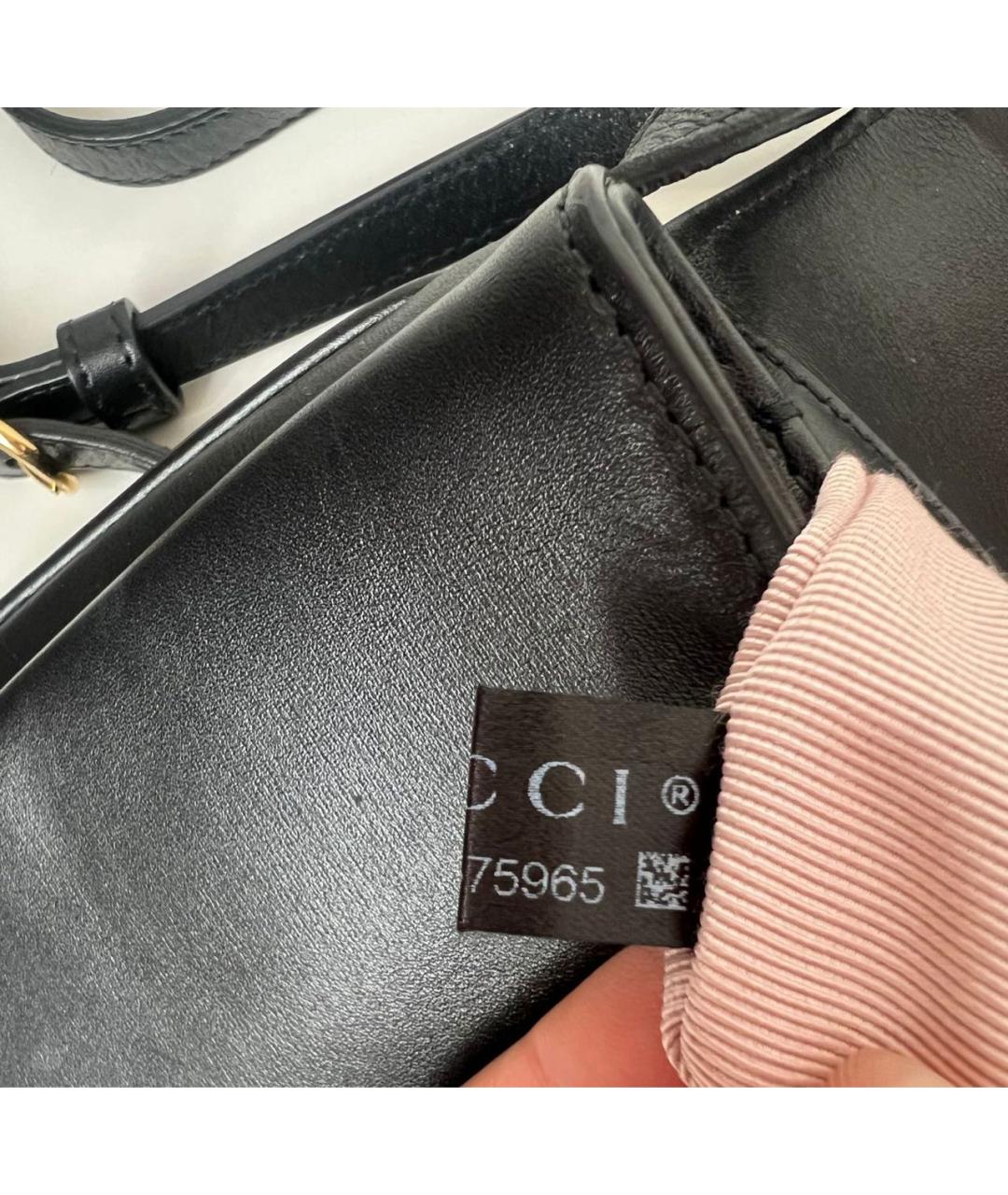 GUCCI Черная кожаная сумка через плечо, фото 6