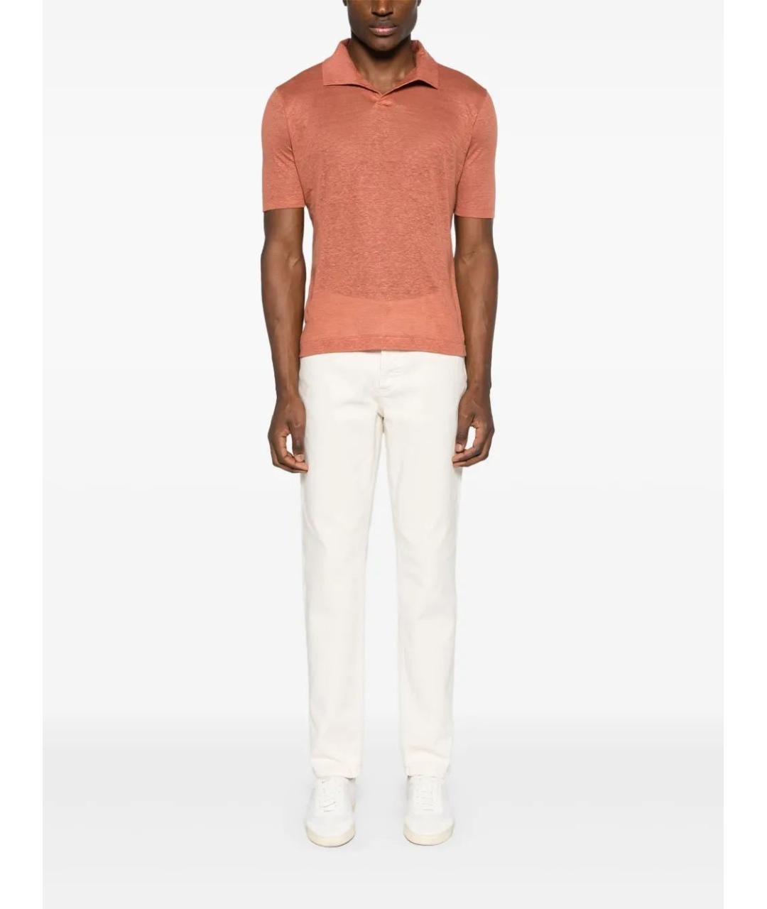 BRUNELLO CUCINELLI Белые хлопко-эластановые повседневные брюки, фото 2