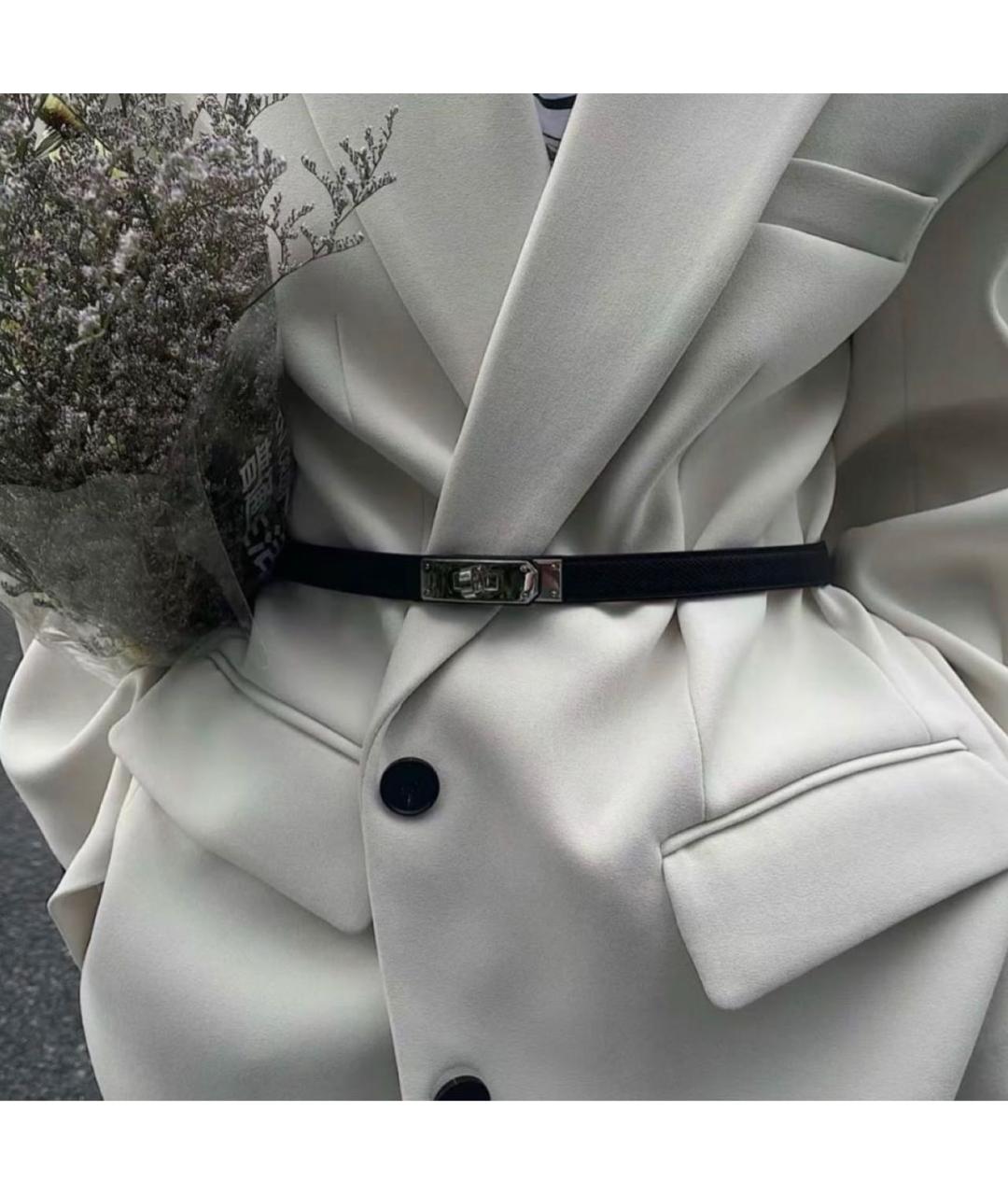 HERMES Черный кожаный ремень, фото 4