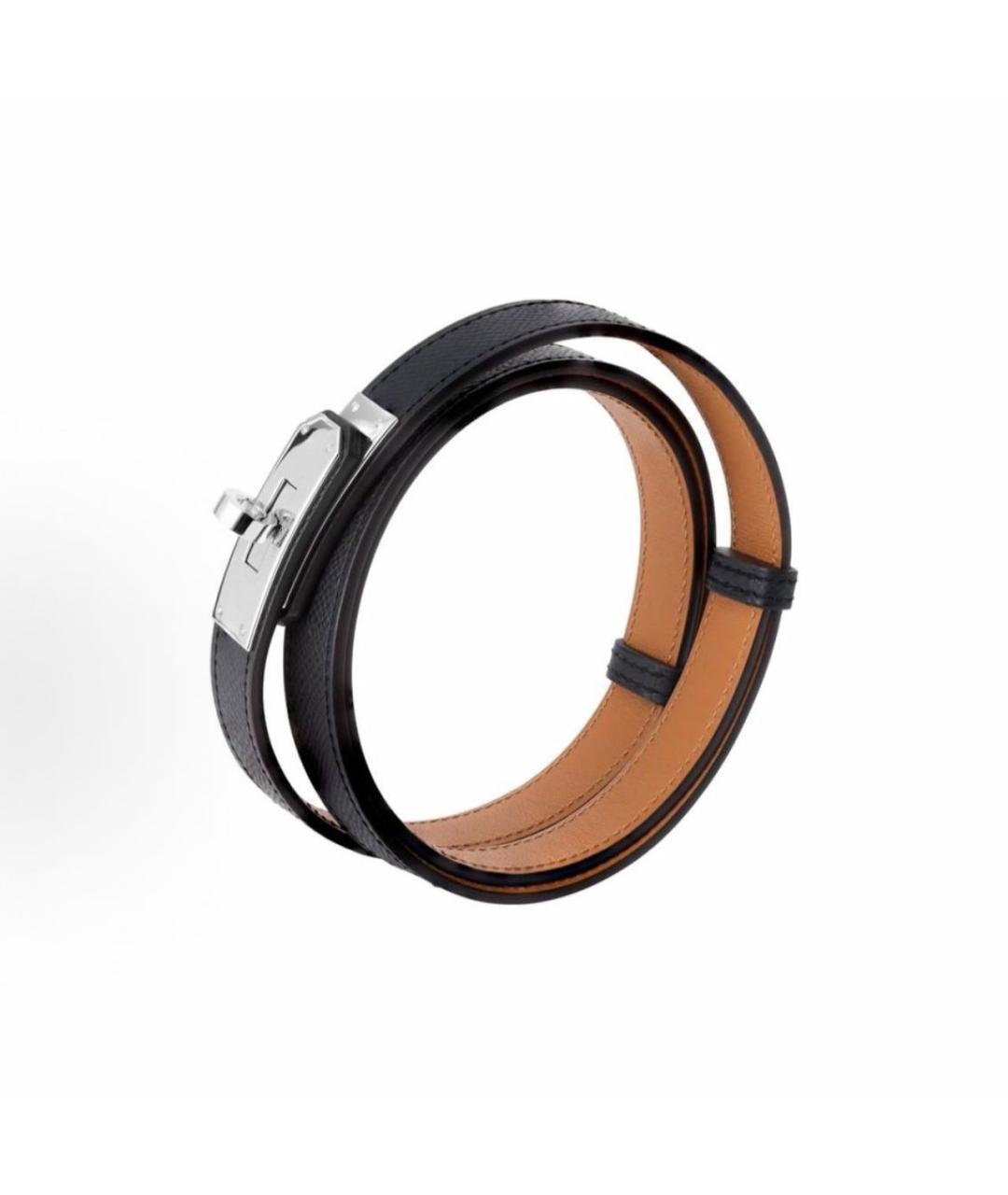 HERMES Черный кожаный ремень, фото 3