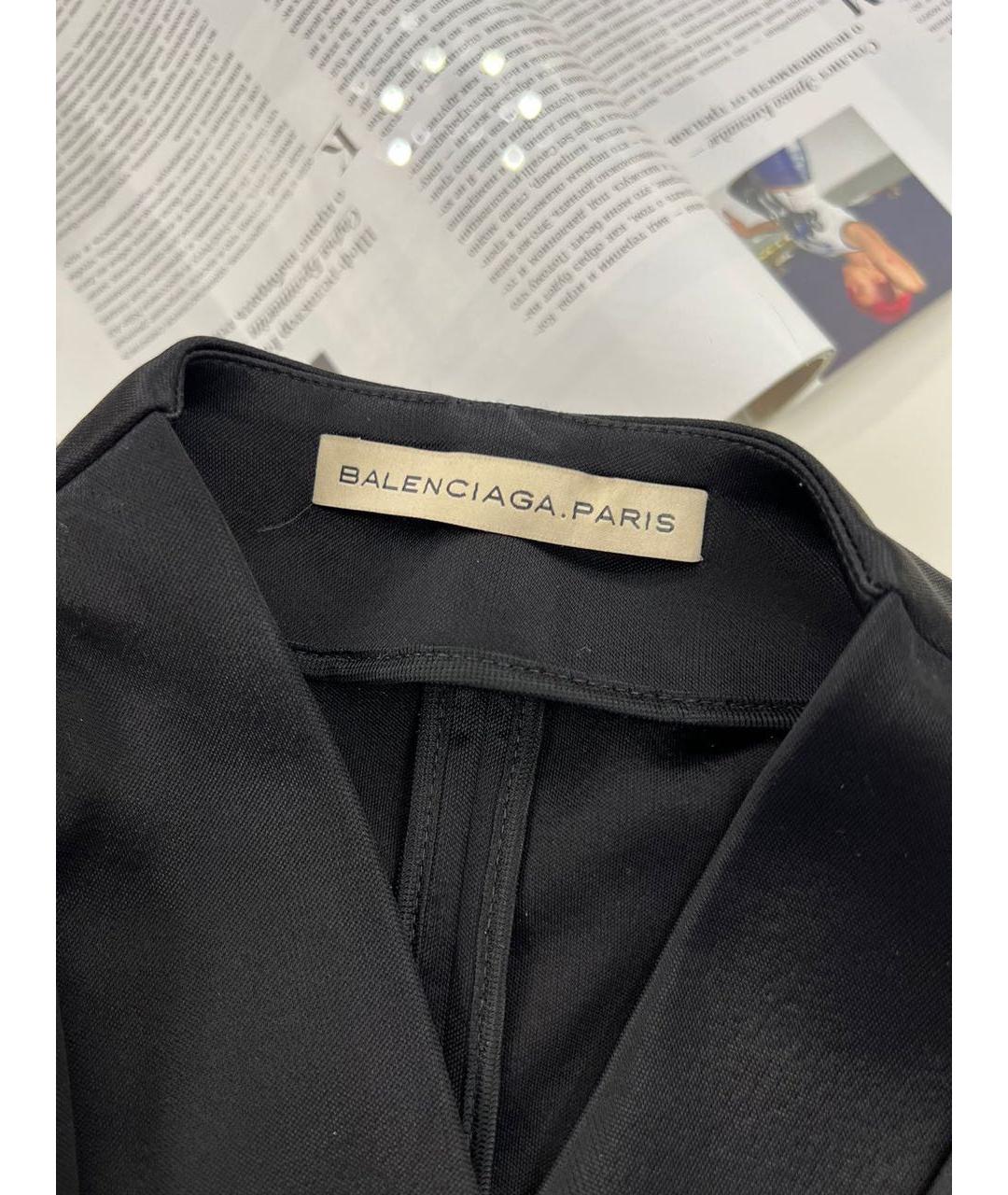 BALENCIAGA Черная атласная блузы, фото 2