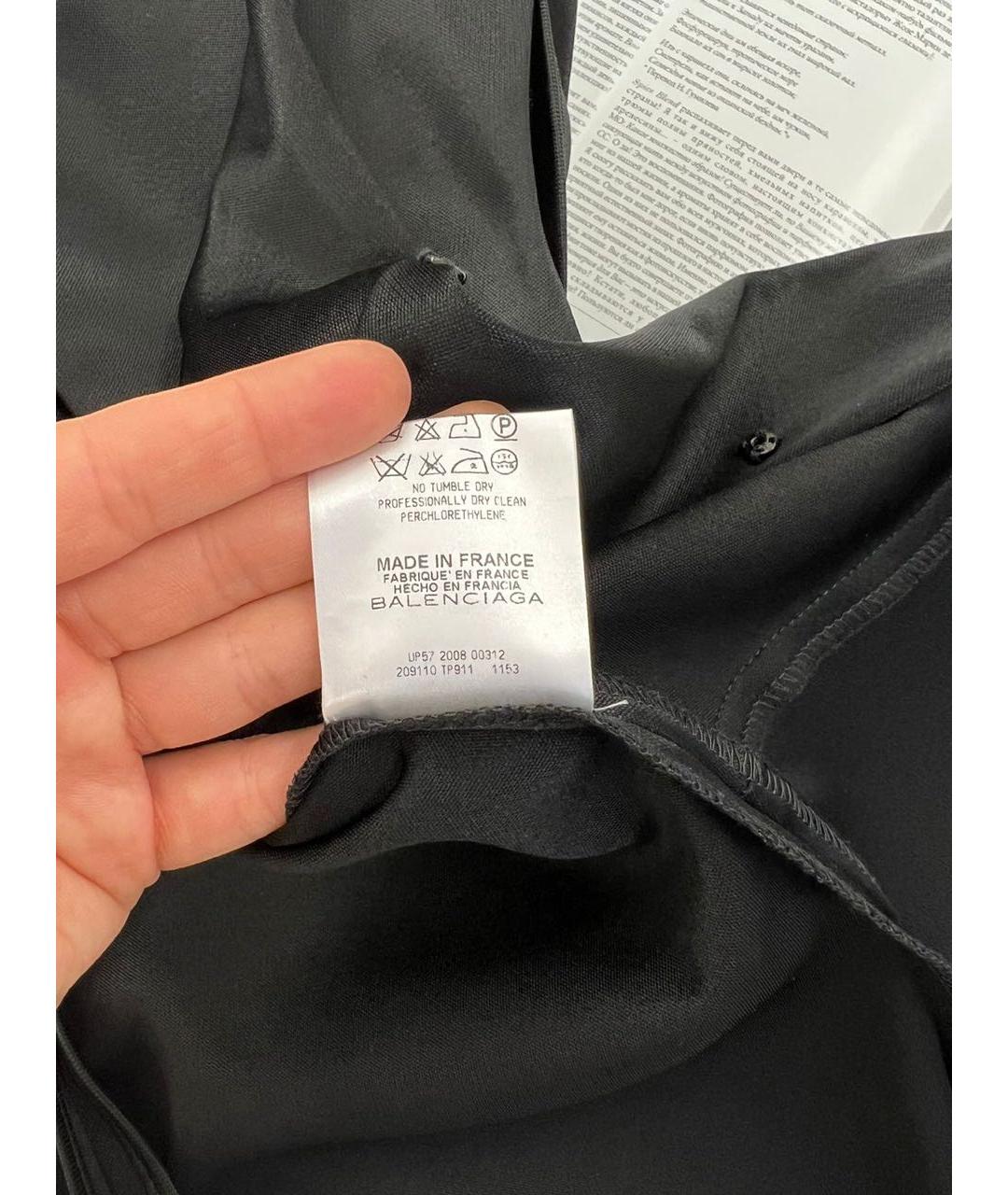 BALENCIAGA Черная атласная блузы, фото 7
