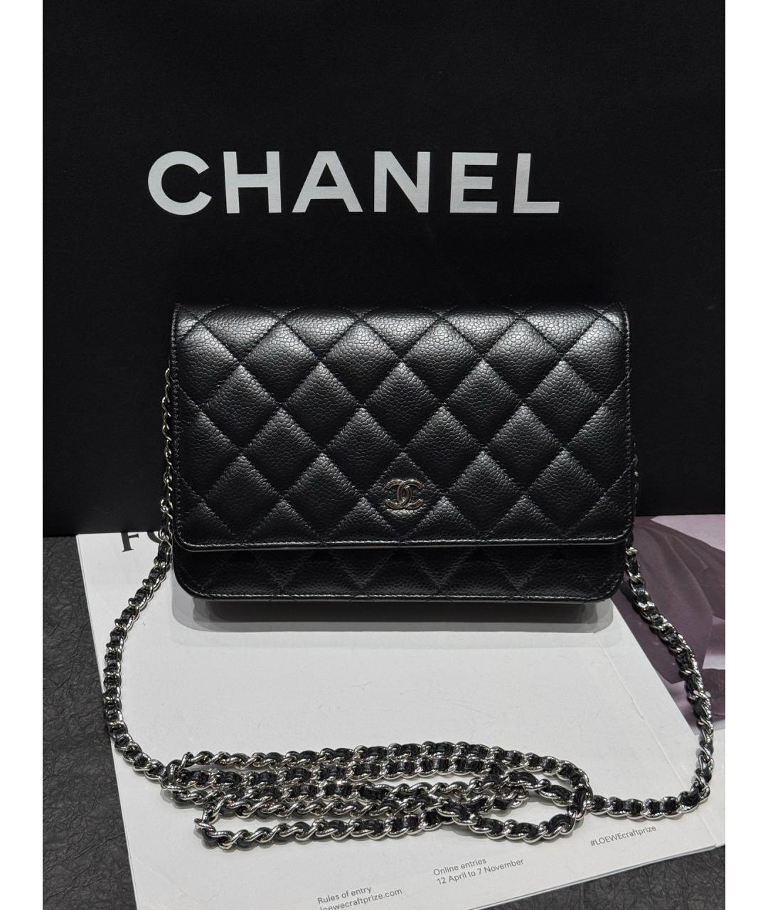 CHANEL Черная кожаная сумка через плечо, фото 7