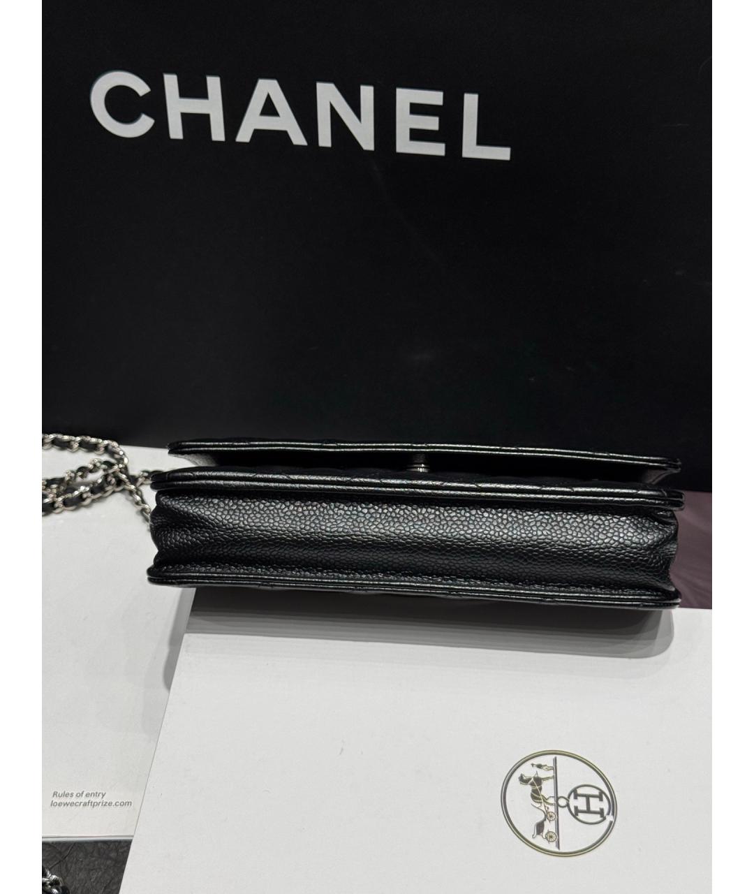 CHANEL Черная кожаная сумка через плечо, фото 3