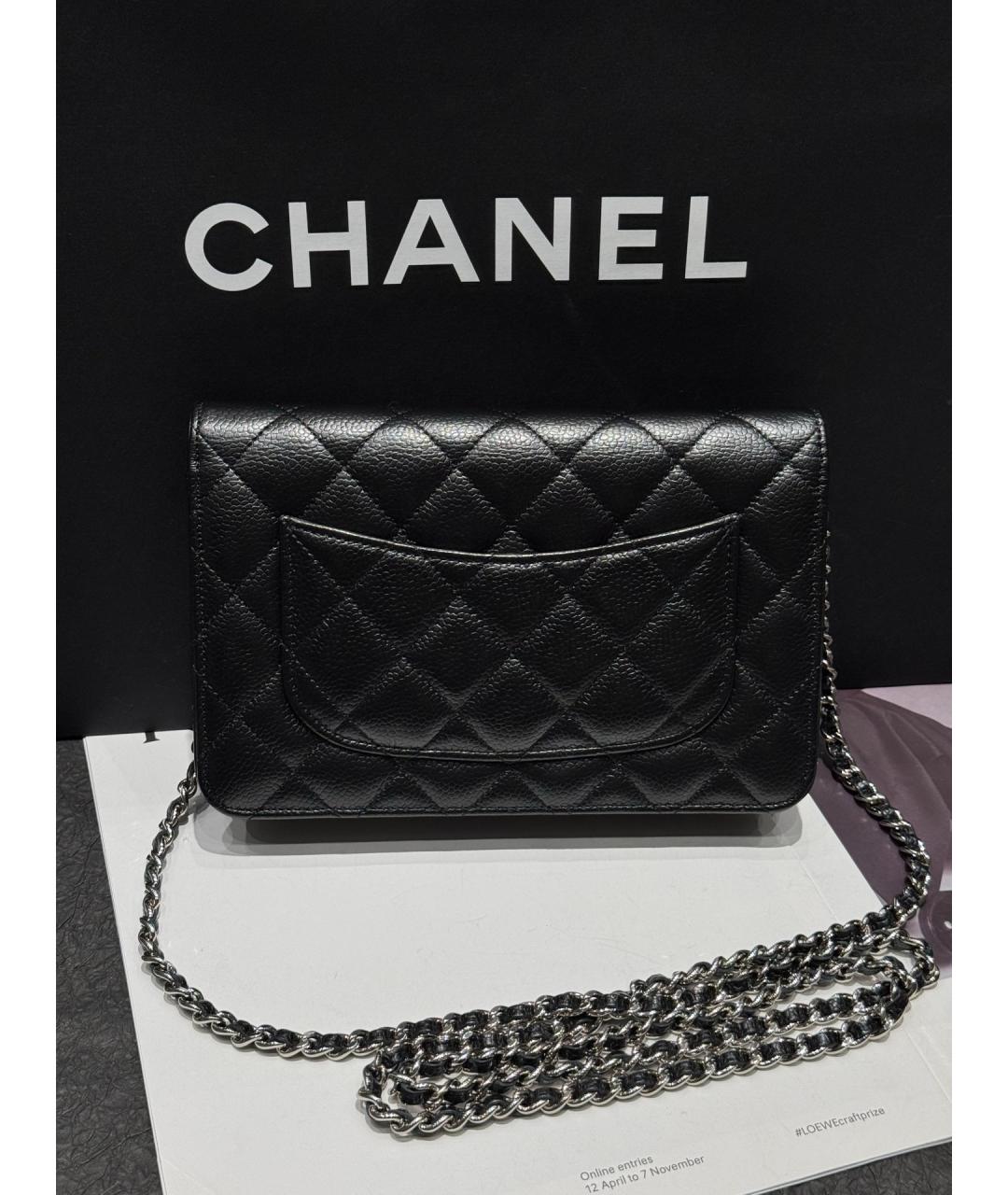 CHANEL Черная кожаная сумка через плечо, фото 2