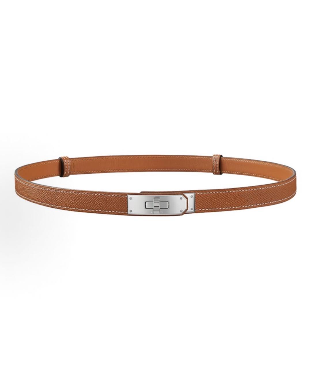 HERMES Коричневый кожаный ремень, фото 4