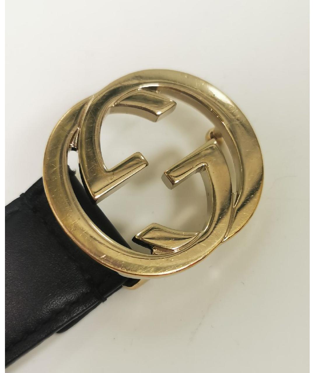 GUCCI Черный кожаный ремень, фото 5