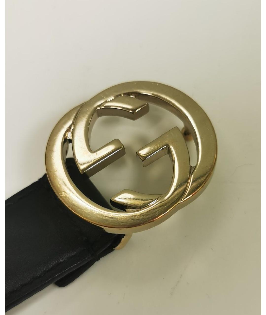 GUCCI Черный кожаный ремень, фото 4