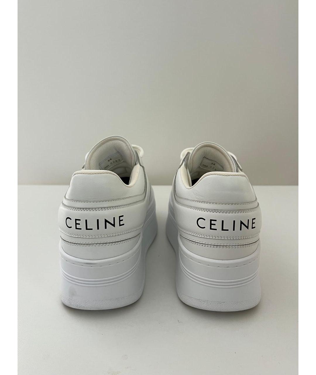 CELINE Белые кожаные кроссовки, фото 3